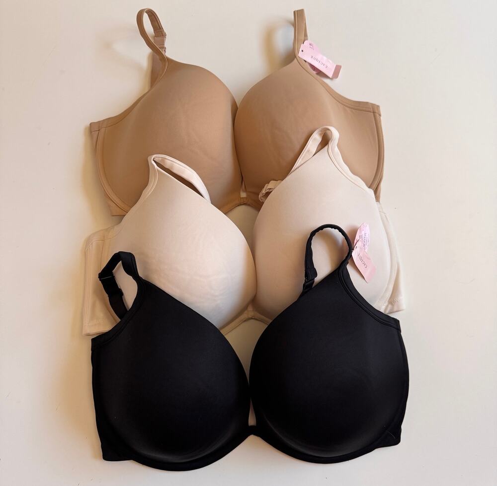 Cacique Smooth Plunge Removable Padding Convertible Bundle of 3 Bras Sz 42H NEW